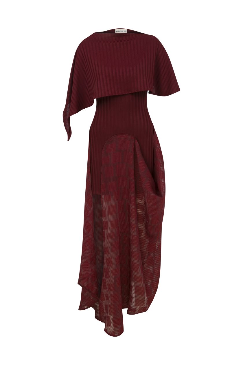 BURGUNDY DRESS - Görsel 2